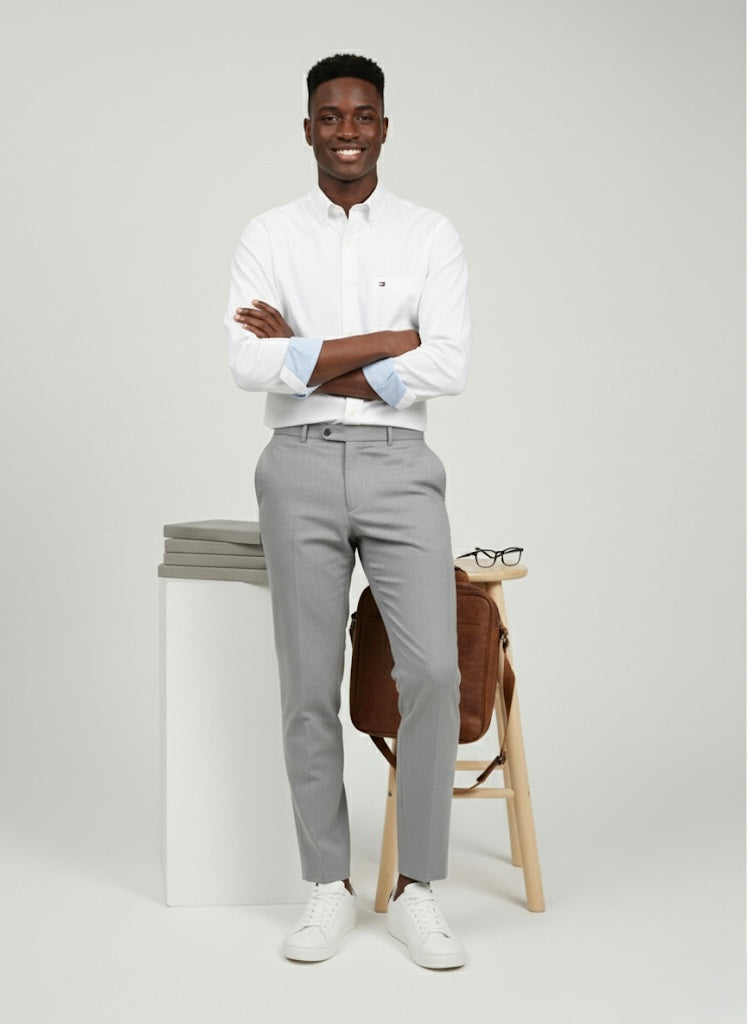 Men's White Button-Down Shirt