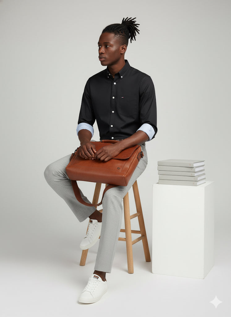 Men's Black Button-Down Shirt