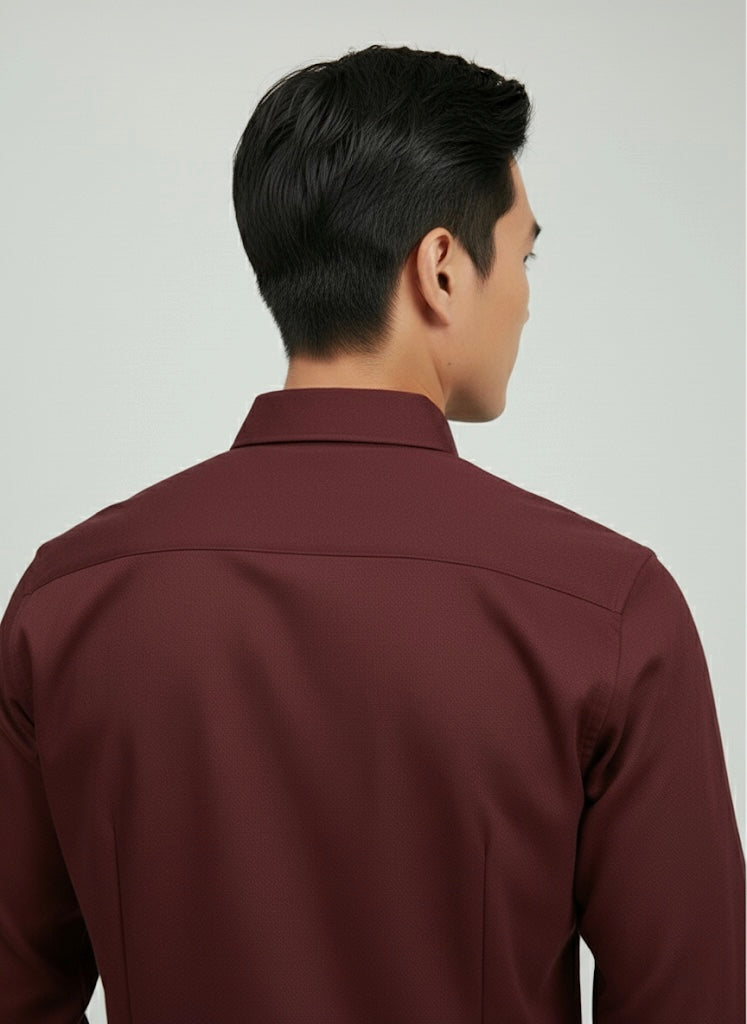Men's Wine Button-Down Shirt