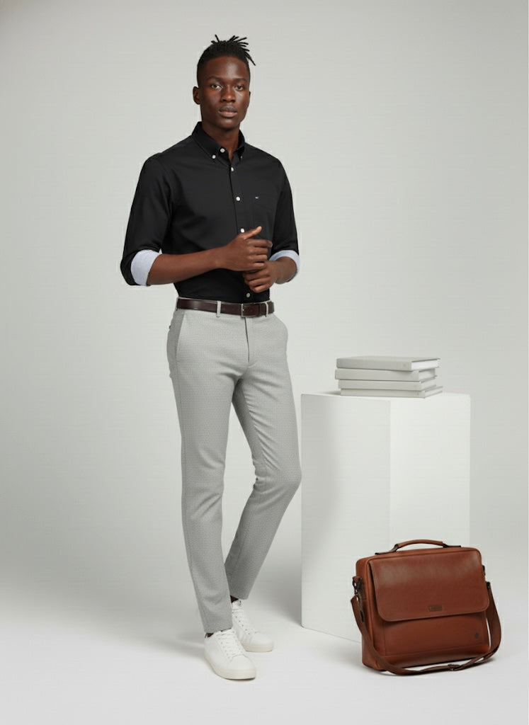 Men's Black Button-Down Shirt