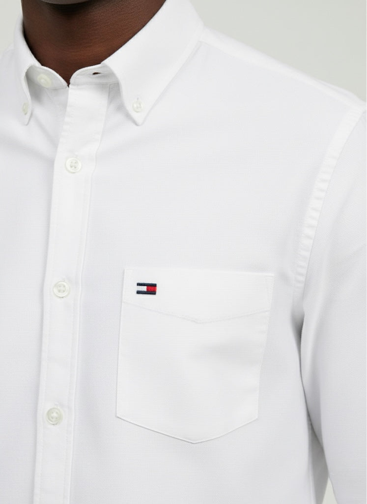 Men's White Button-Down Shirt