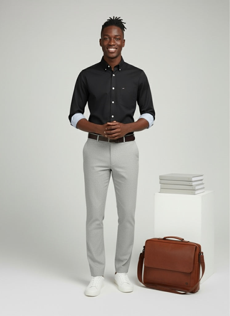 Men's Black Button-Down Shirt