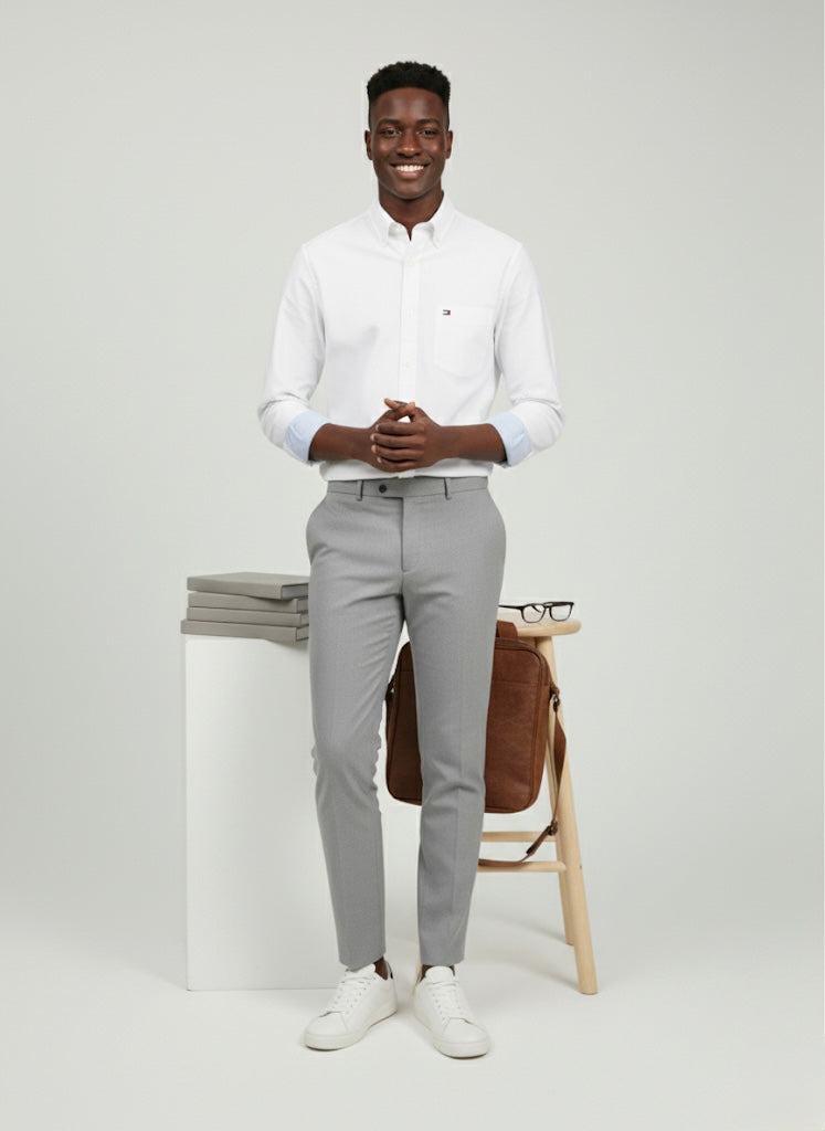 Men's White Button-Down Shirt