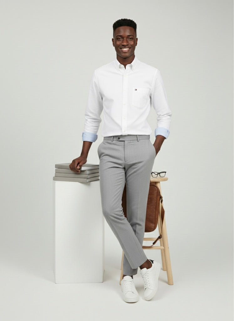 Men's White Button-Down Shirt