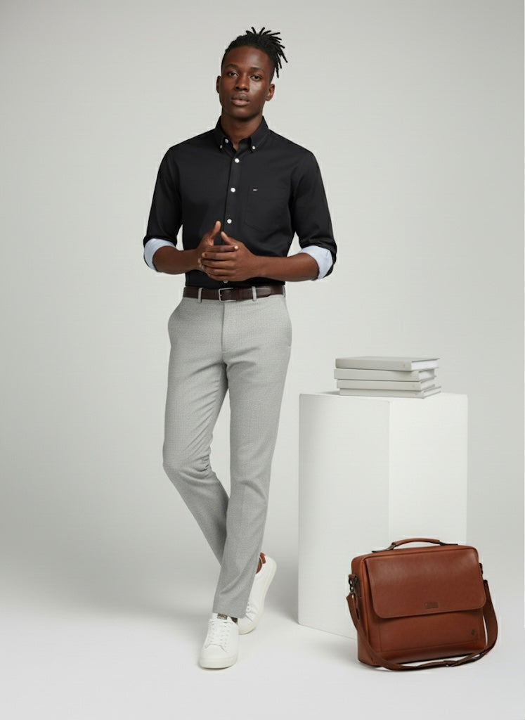 Men's Black Button-Down Shirt